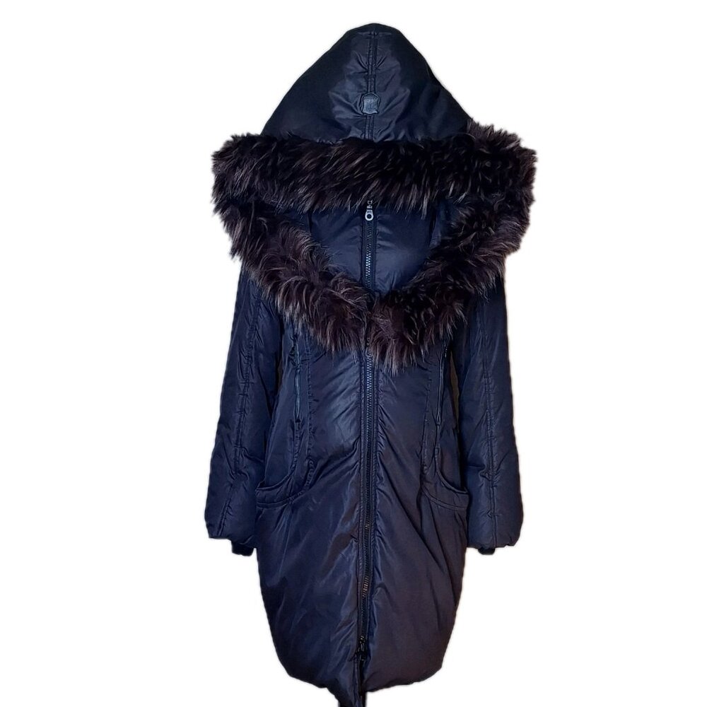 GUESS BY MARCIANO JAYDE DOWN PUFFER COAT JET BLACK SIZE LARGE